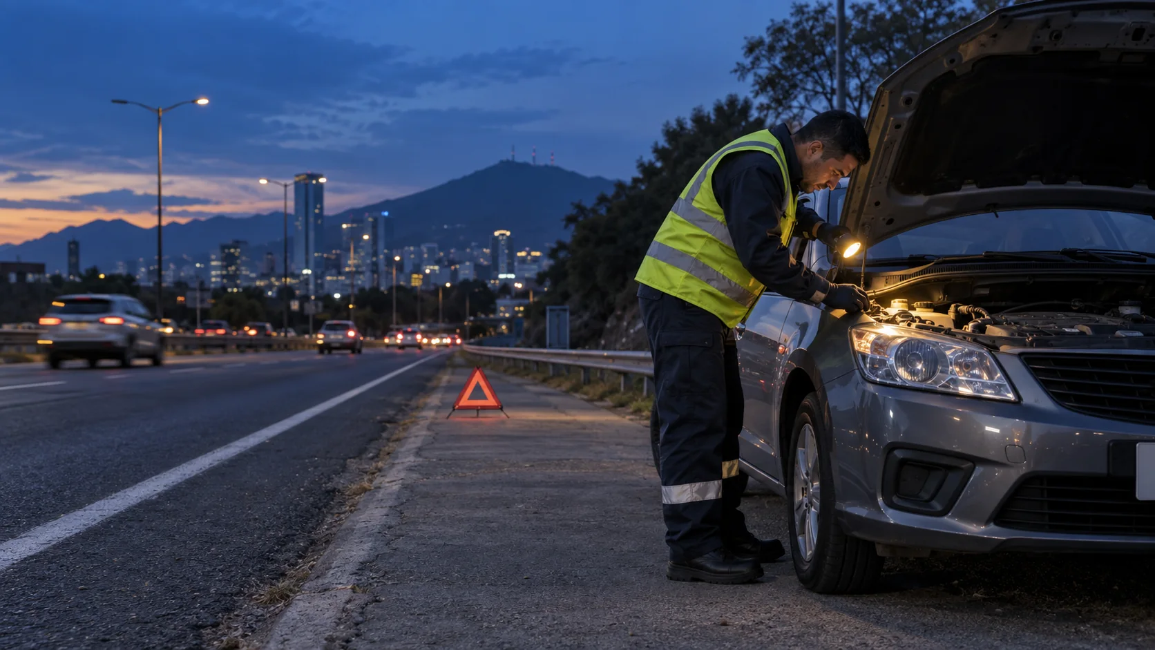 Asistencia vial atiende un vehículo inmovilizado